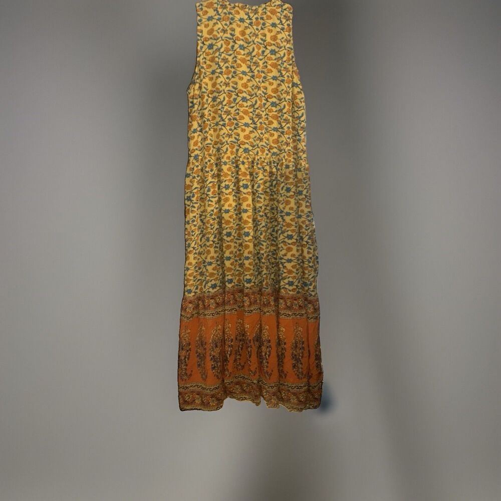 Anthropologie R. Vioimoe Yellow and Teal  Dress Size Large